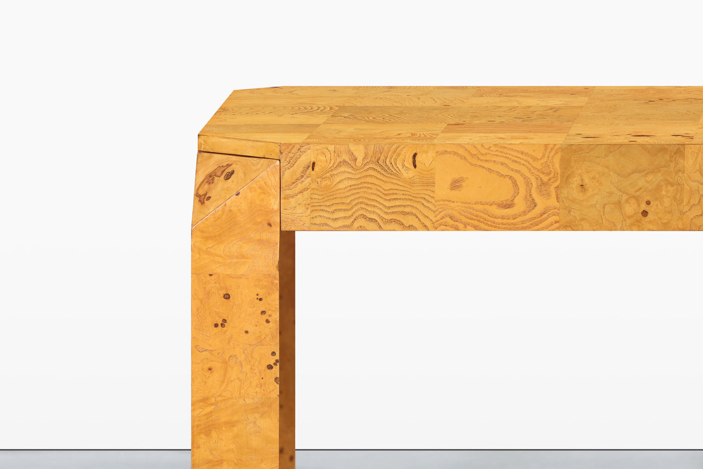 Vintage Burl Wood Parsons Dining Table