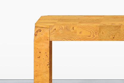 Vintage Burl Wood Parsons Dining Table