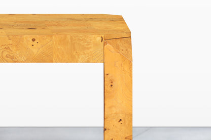 Vintage Burl Wood Parsons Dining Table