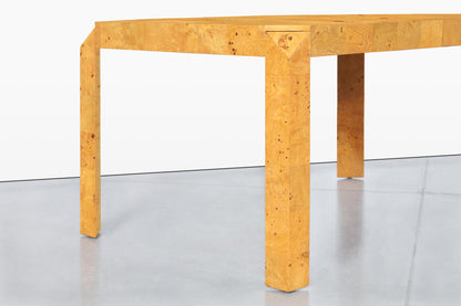 Vintage Burl Wood Parsons Dining Table
