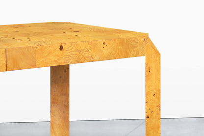Vintage Burl Wood Parsons Dining Table
