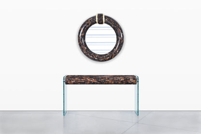 Vintage Horn Console Table with Mirror by Enrique Garcel for Jimeco LTDA.