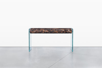 Vintage Horn Console Table with Mirror by Enrique Garcel for Jimeco LTDA.