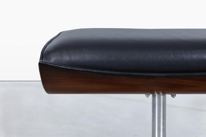 Vintage Leather Swivel Lounge Chair and Ottoman by G-Plan