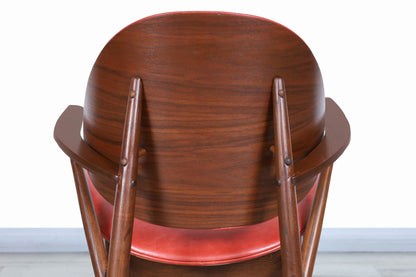 Vintage Leather "Clam Shell" Armchair by Seymour J. Wiener for Kodawood