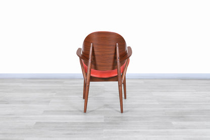 Vintage Leather "Clam Shell" Armchair by Seymour J. Wiener for Kodawood