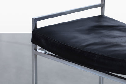 Vintage Leather and Chrome Dining Chairs by Georg Petersens