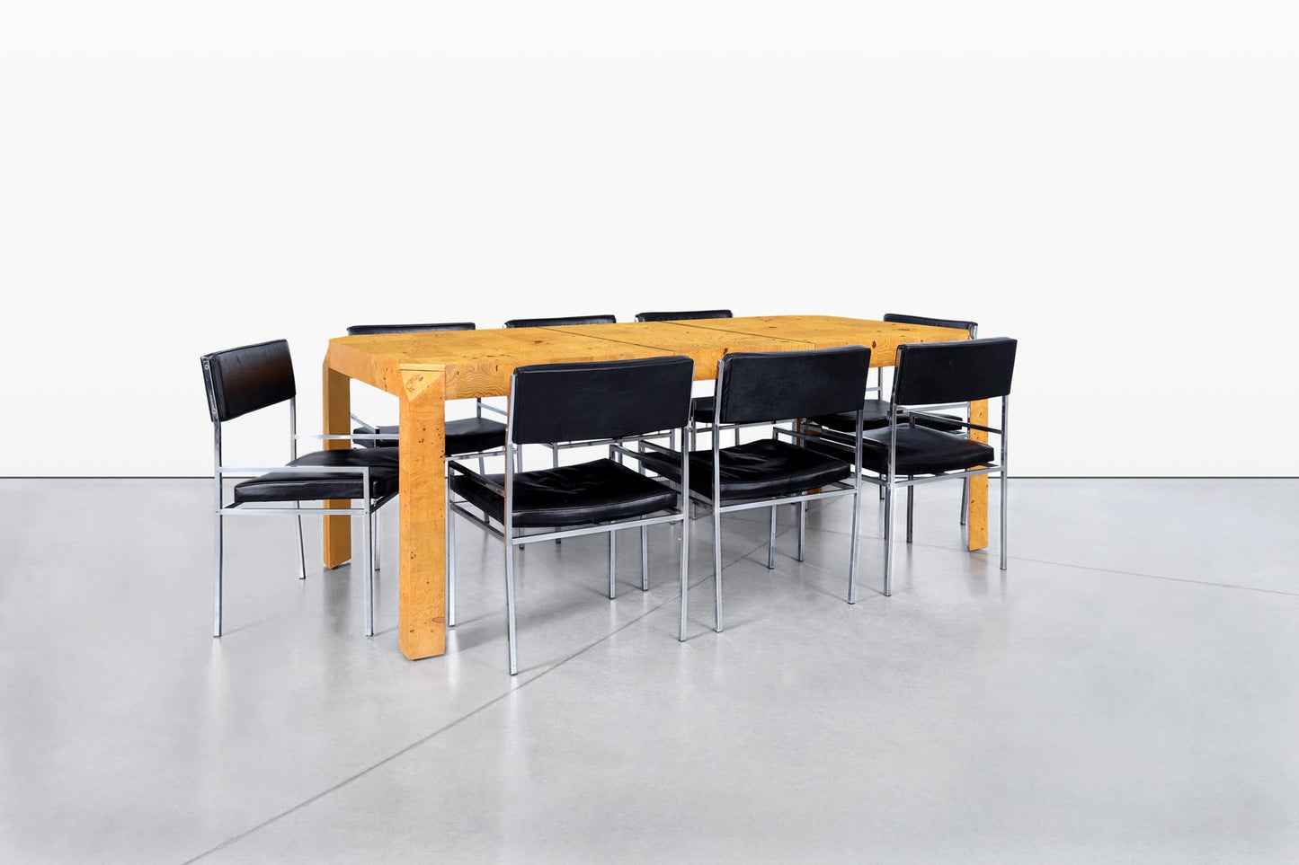 Vintage Leather and Chrome Dining Chairs by Georg Petersens