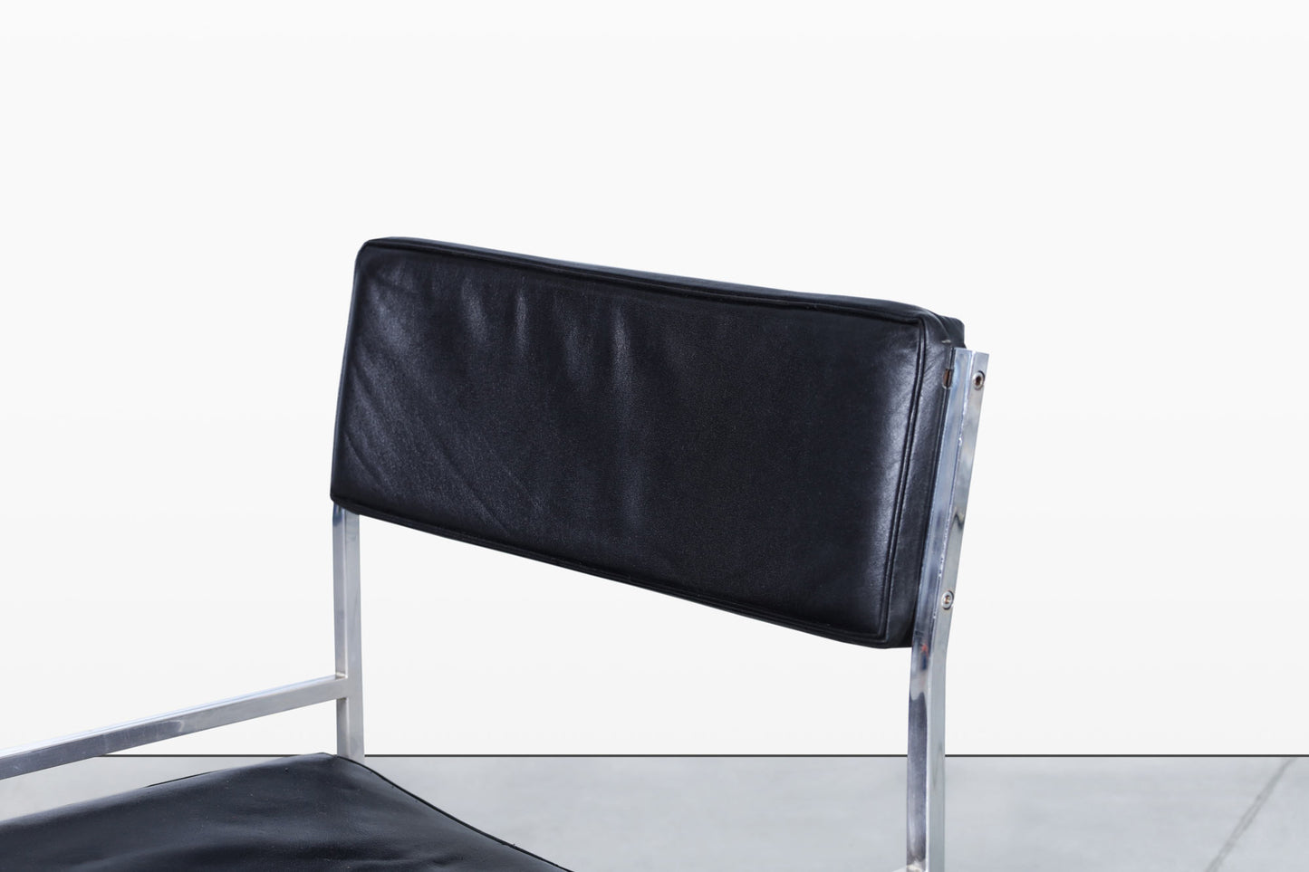 Vintage Leather and Chrome Dining Chairs by Georg Petersens