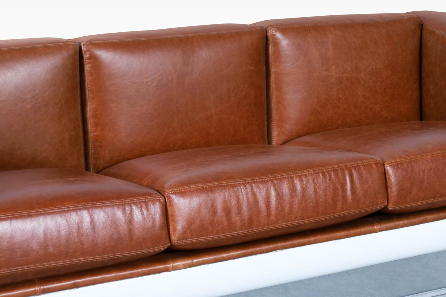 Vintage Leather and Lucite Floating Sofa by William C. Andrus for Steelcase