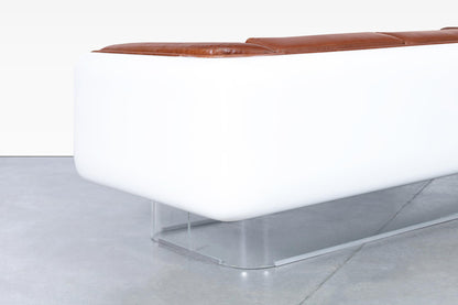 Vintage Leather and Lucite Floating Sofa by William C. Andrus for Steelcase