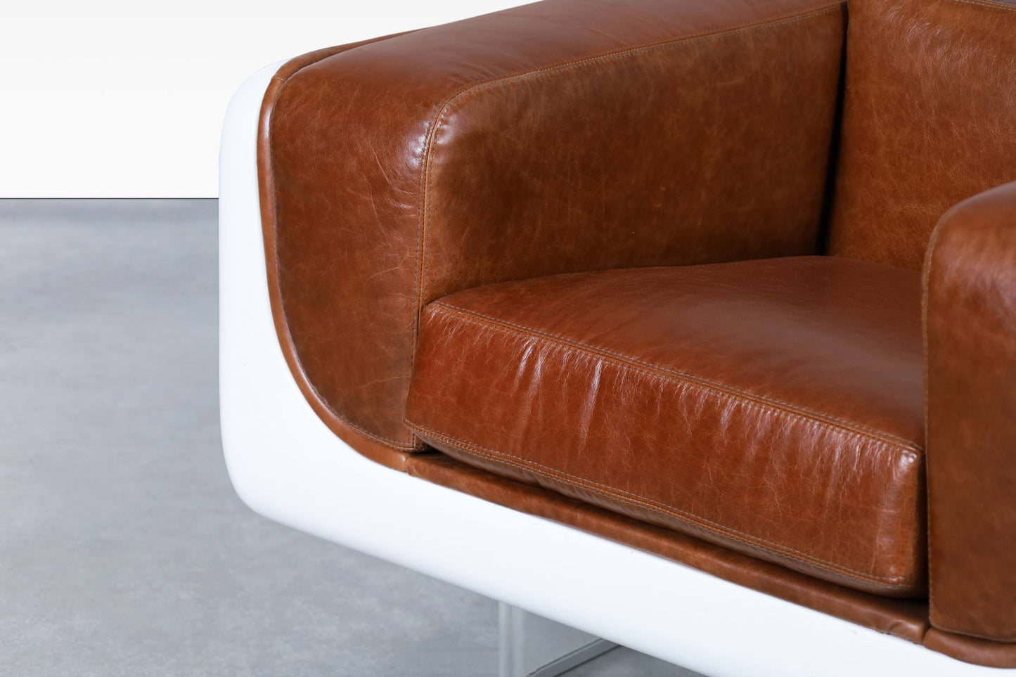 Vintage Leather and Lucite Lounge Chairs by William C. Andrus for Steelcase