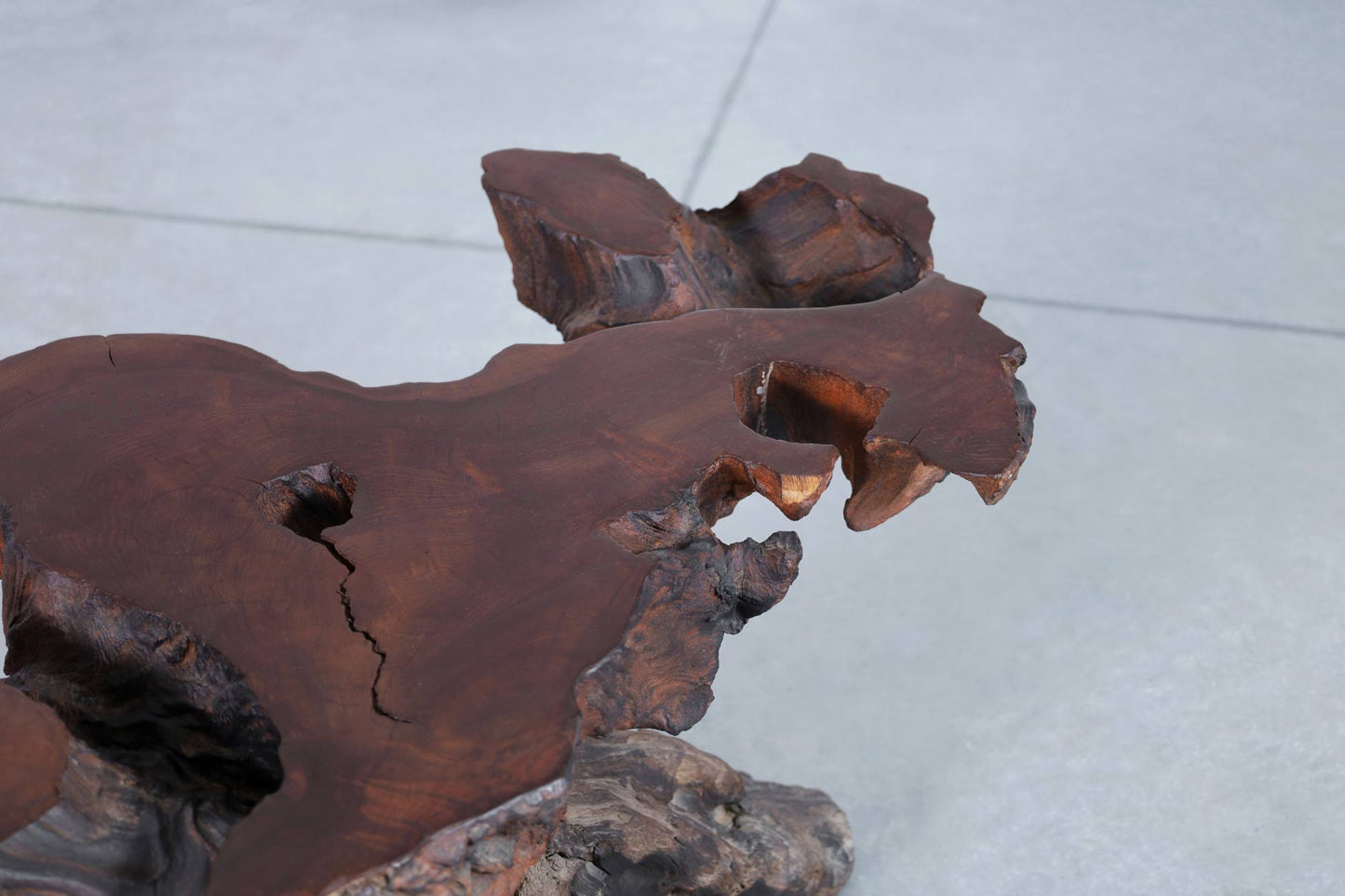 Vintage Live Edge Redwood Burl Side Tables