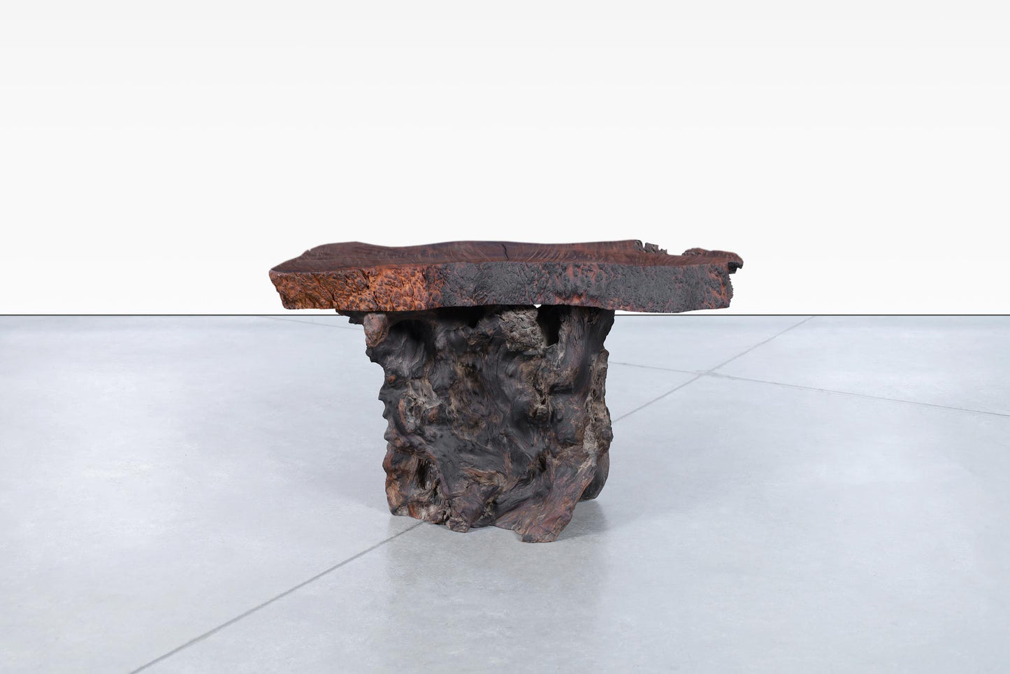 Vintage Live Edge Redwood Burl Side Tables