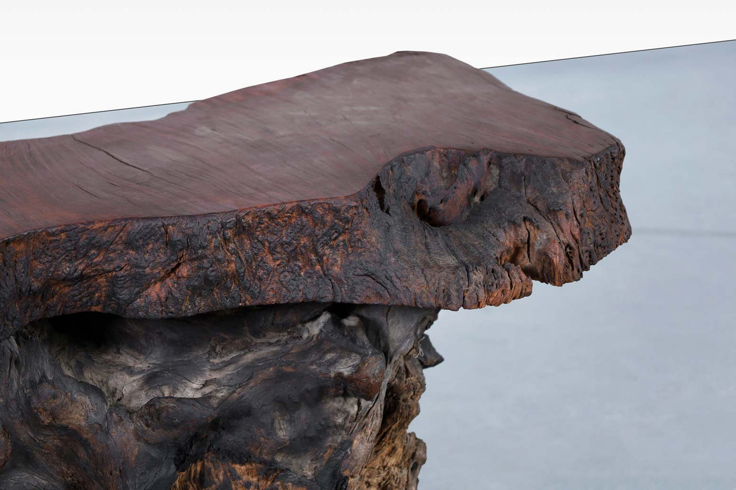 Vintage Live Edge Redwood Burl Side Tables