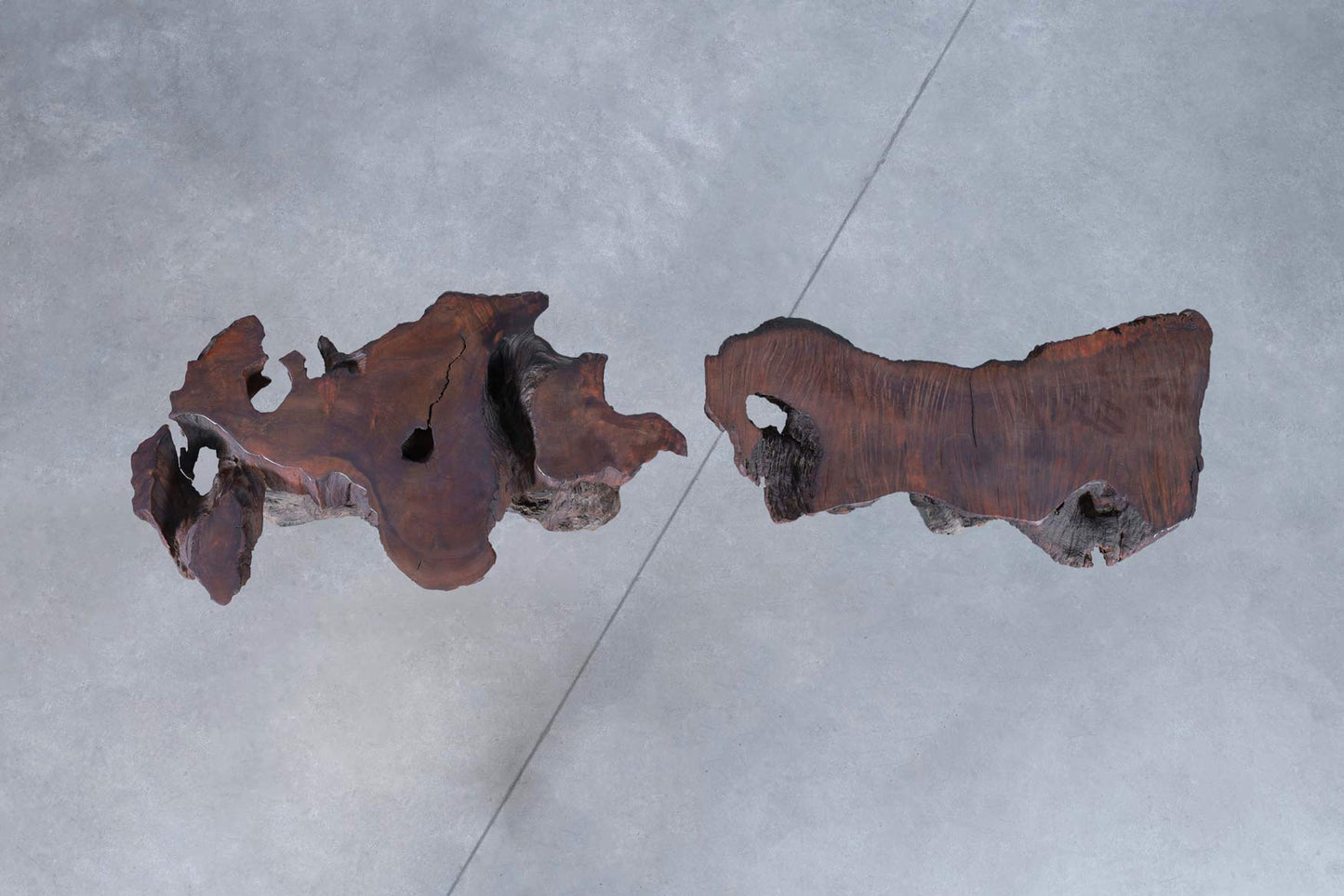 Vintage Live Edge Redwood Burl Side Tables