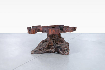 Vintage Live Edge Redwood Burl Side Tables