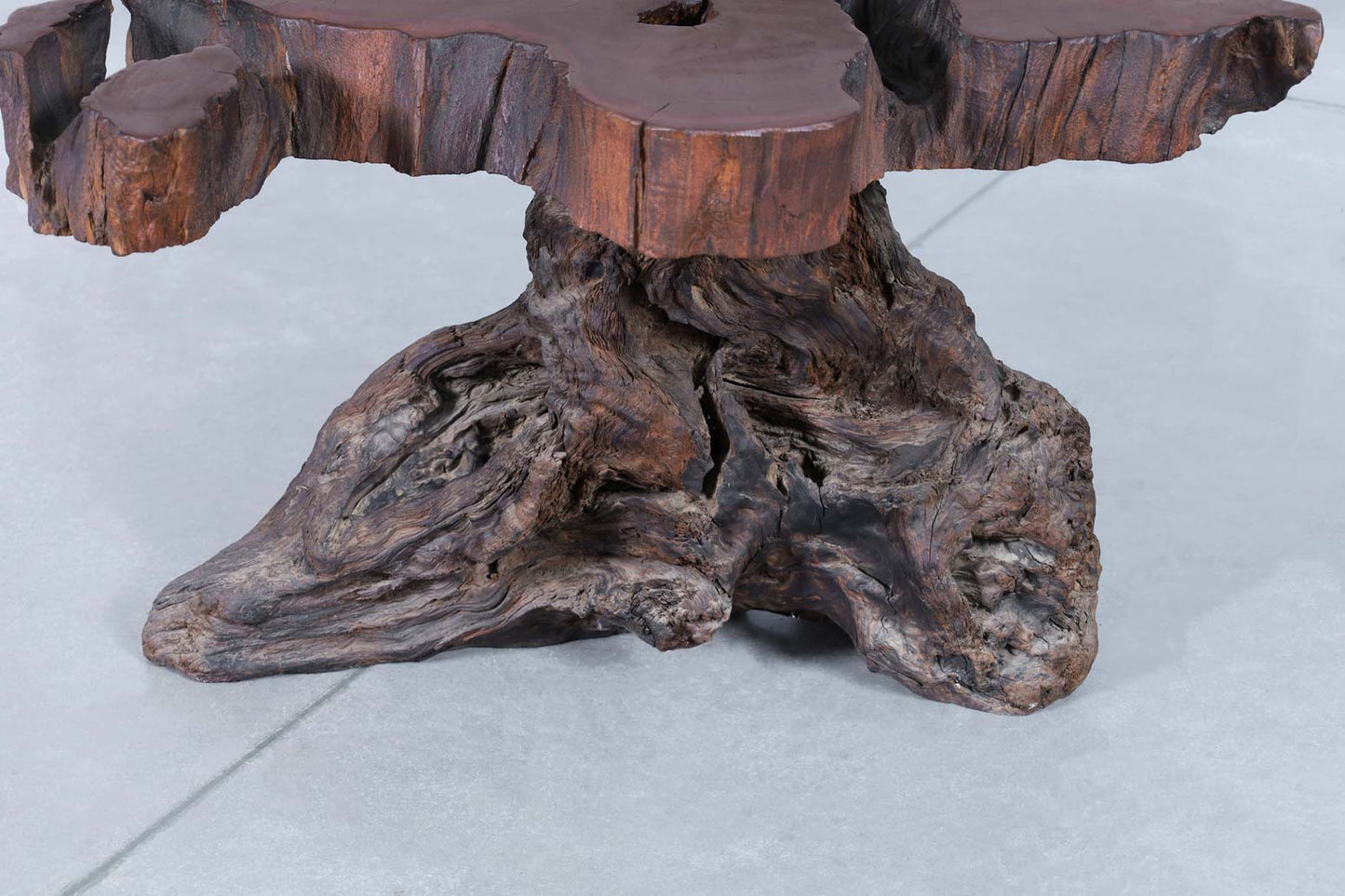 Vintage Live Edge Redwood Burl Side Tables