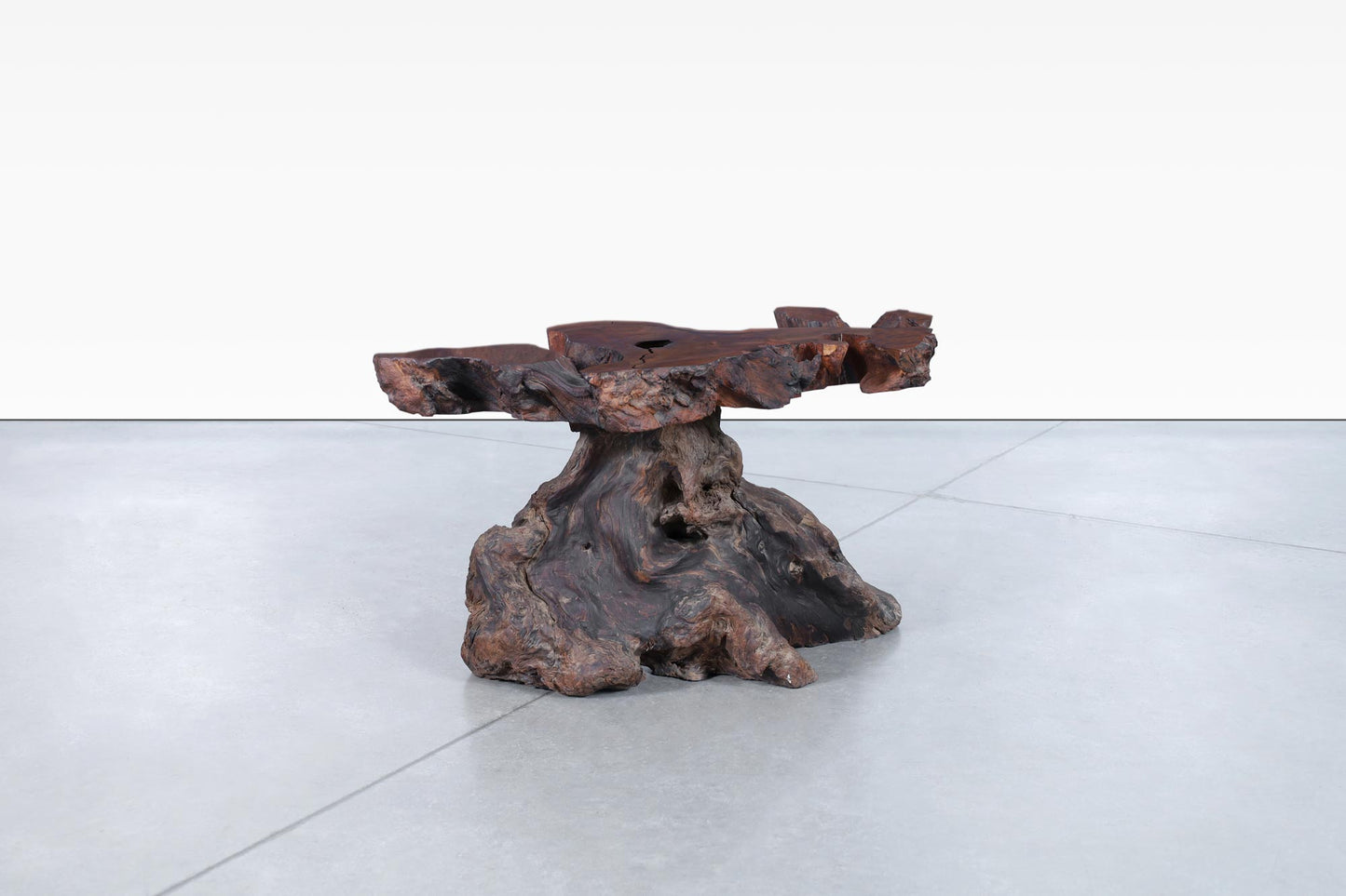 Vintage Live Edge Redwood Burl Side Tables
