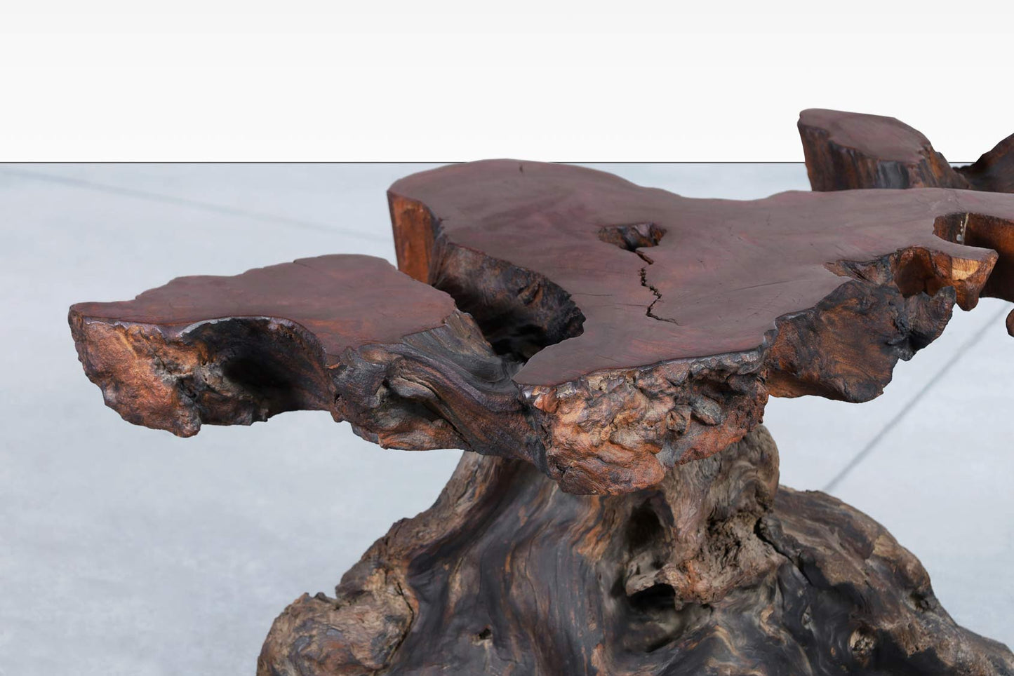Vintage Live Edge Redwood Burl Side Tables