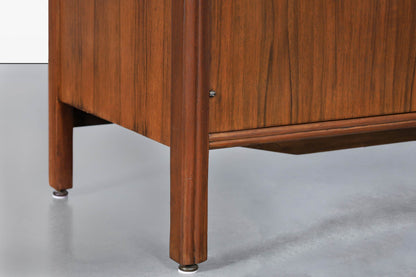 Vintage Walnut Tambour Door Credenza by Bert England for John Widdicomb